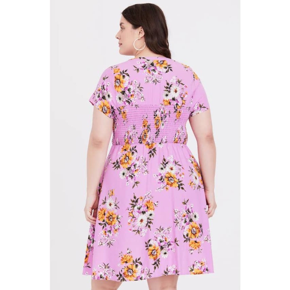 NWT Torrid Floral Smocked Shirt Dress Size: 00X - Picture 2 of 4